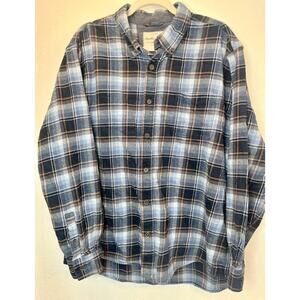Original Weatherproof Vintage Blue Plaid Flannel Shirt XXL